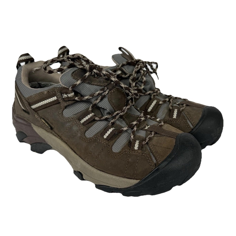 KEEN Shoes Womens 9 Targhee II Waterproof Hiking Grey Teal Outdoors 1007729